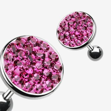 Multi-Gem Sparkle Multi-Gem Round Cartilage Earring-Fuchsia